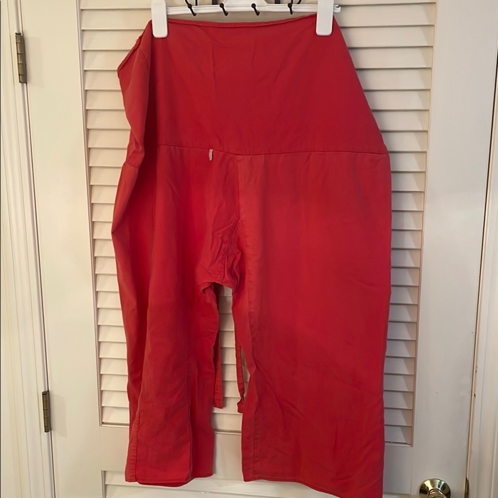 Vintage Fishermen Wide Leg Unisex Cotton Yoga Wrap Adjustable Strap Pants Thai